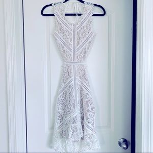 White lace Olivaceous dress with nude lining